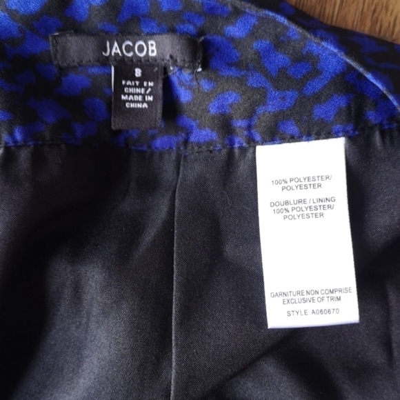 VINTAGE Jacob Skirt Lightweight Black Blue 8 - Picture 3 of 4